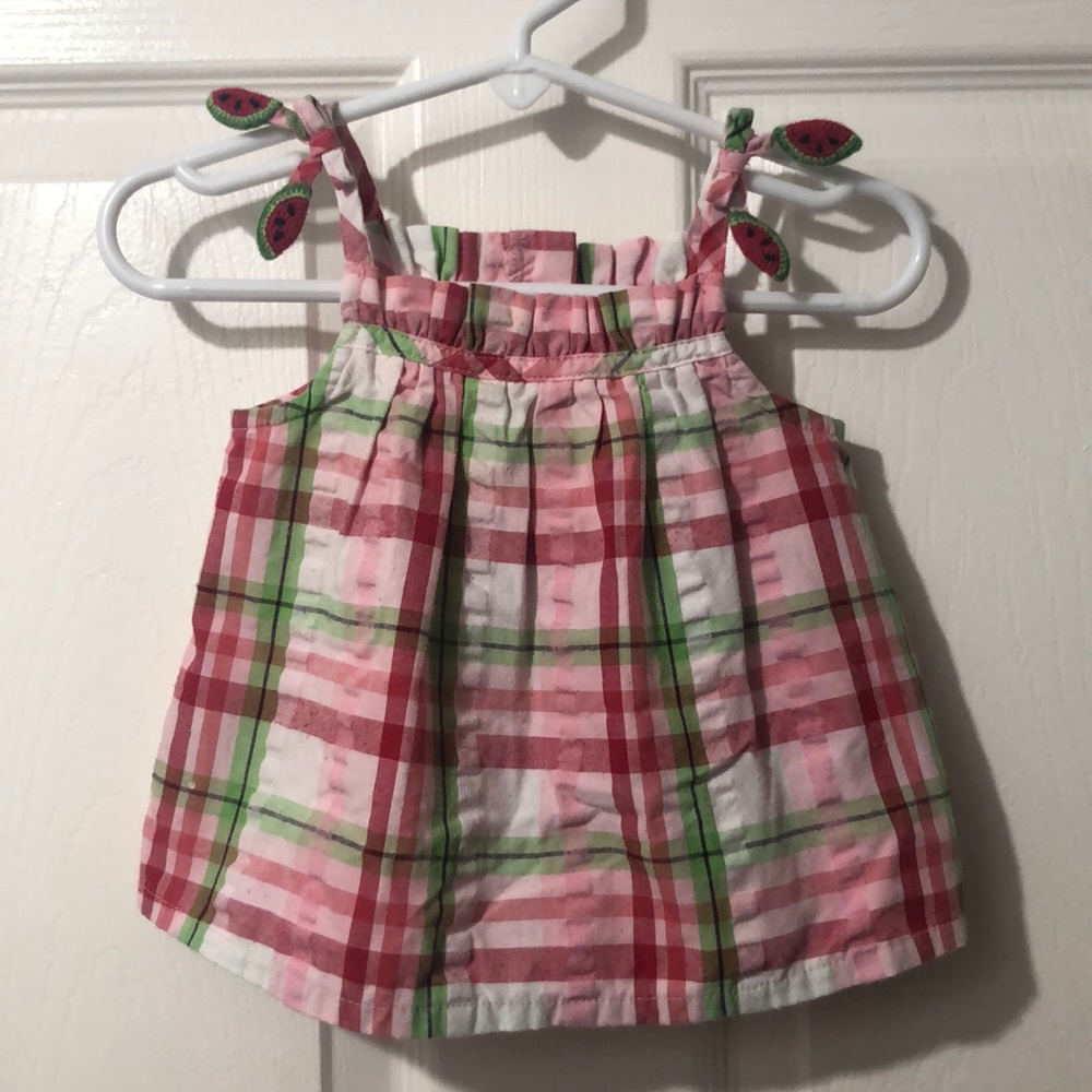 Gymboree Watermelon Picnic plaid top